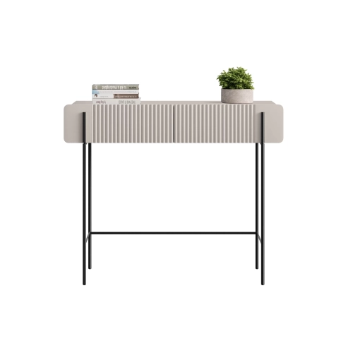 Toaletka Malmi 100 cm z szufladami - kaszmir / czarne nóżki